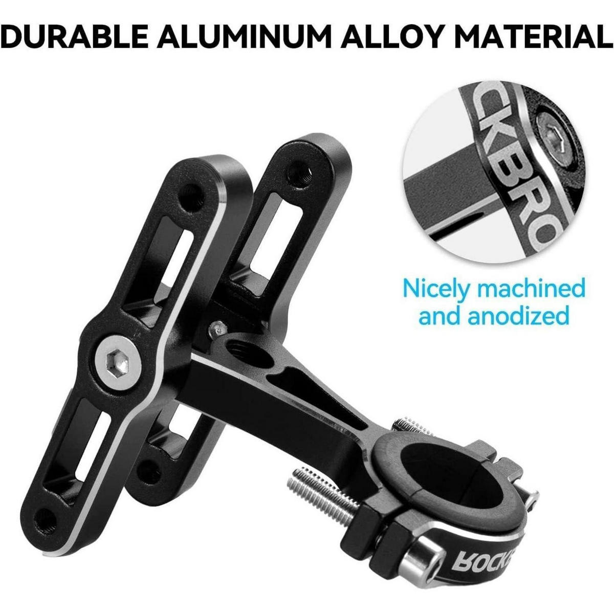 FLASCHENHALTER Adapter aus Aluminium, einstellbar für zwei Flaschen - Schwarz, Metall (7.5/8/3cm)