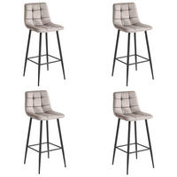 BARHOCKER 4-er Set TEOTO dunkelbeiger Sitz, schwarze Basis - Sandfarben/Beige, Textil (43.5/104/32.5cm) - Valora