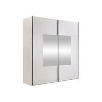 SCHIEBETÜRENSCHRANK Boston 200 - Kaschmir/Silberfarben, Holzwerkstoff/Metall (200/215/65cm) - MIRJAN24