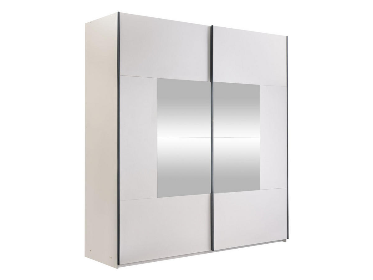 SCHIEBETÜRENSCHRANK Boston 200 - Kaschmir/Silberfarben, Holzwerkstoff/Metall (200/215/65cm) - MIRJAN24