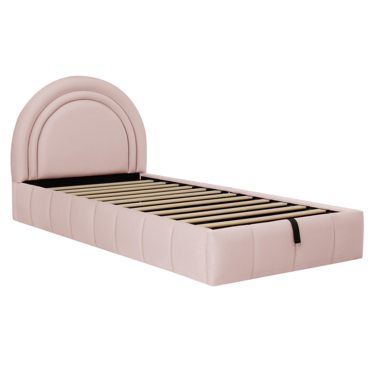 KINDERBETT mit Stauraum 90x200 cm Samt Pink - Pink, Metall (90/200cm) - Meubliv