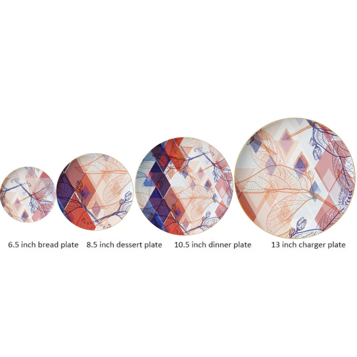 TELLERSET Klassisch Luxus Bone China Weiß Gold 4tlg Ø30 Ø27 Ø20 Ø16 cm - Multicolor, Keramik (30/2/2cm) - Quality Elegance