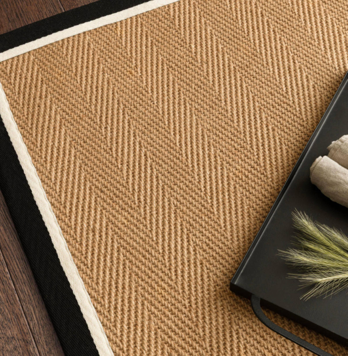 TEPPICH modern Wohn-/Schlafzimmer Naturfaser DORO Schwarz 40x120 cm - Schwarz, Naturmaterialien (40/120cm) - Novatrend