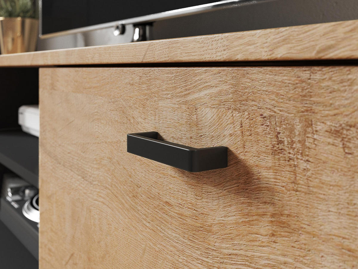 TV-LOWBOARD 140 Soho S04 - Eichefarben/Schwarz, Holzwerkstoff/Kunststoff (140/37/43cm) - MIRJAN24