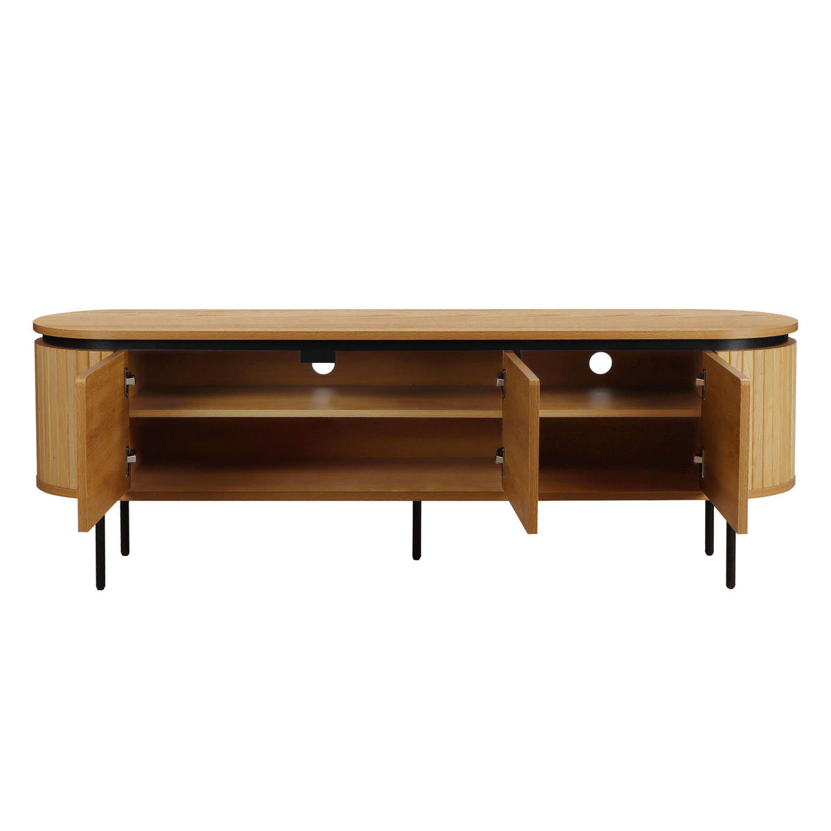 TV-SCHRANK, helles Holzeffekt - Beige, Holz (40/55/160cm) - Oviala