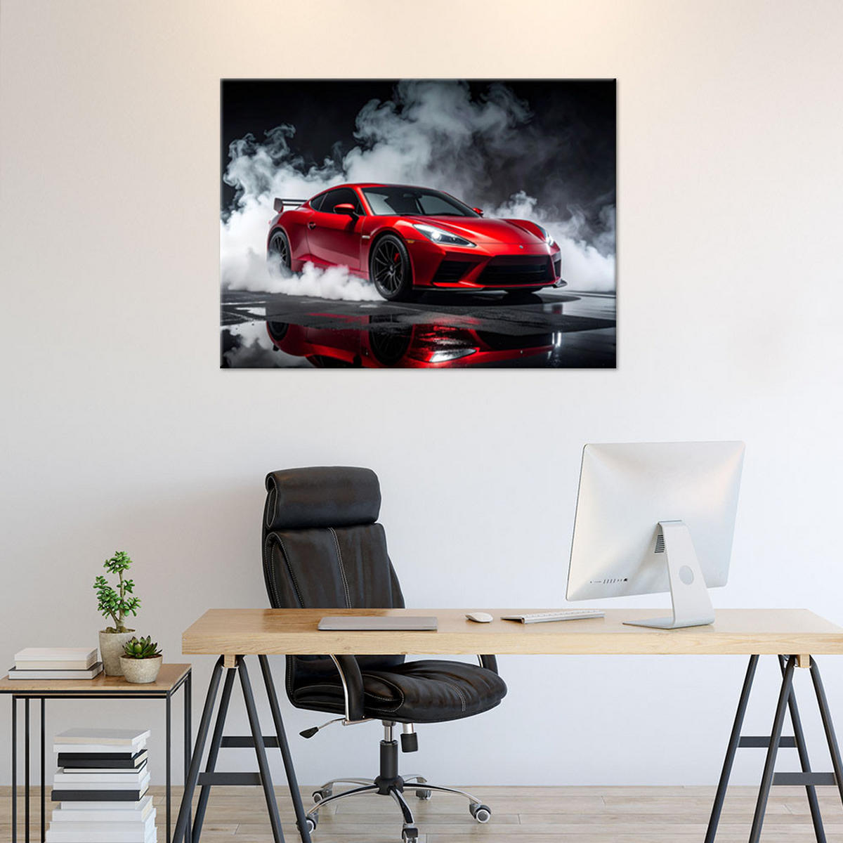 LEINWANDBILD Kraftfahrzeuge 120x80cm - Rot, Textil (120/80cm) - Feeby