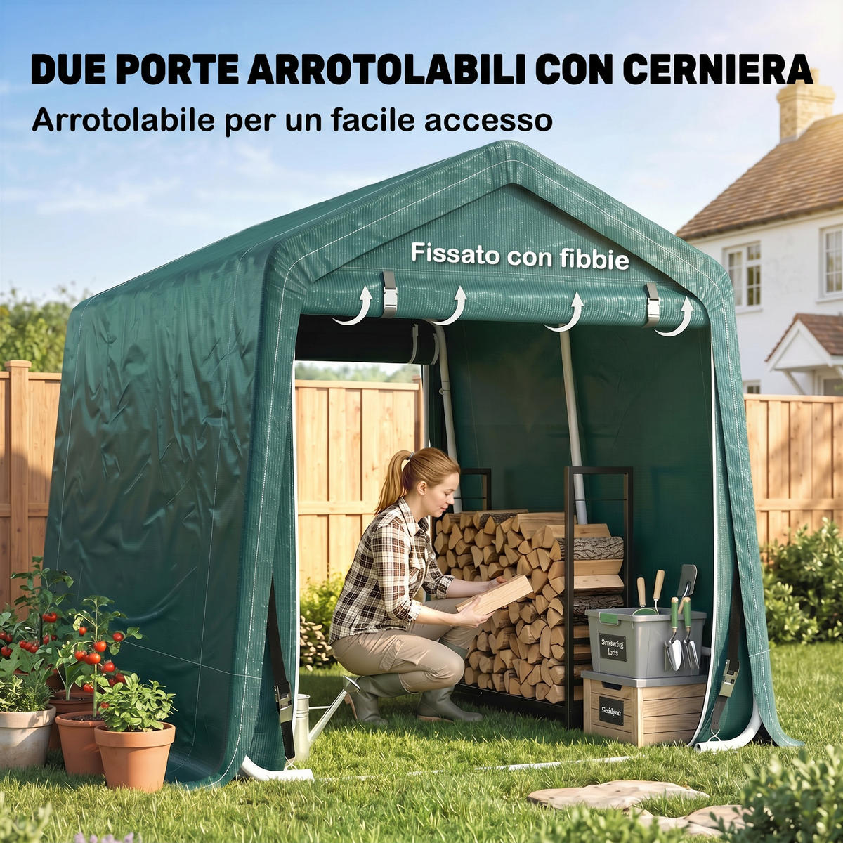 CARPORT Grun 1 Stück - Grün, Kunststoff (200/202/240cm) - GiPP