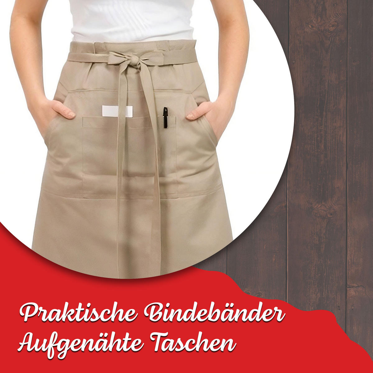 SCHÜRZE , 60x90 cm, 100% Baumwolle, Beige - Hellbraun, Textil (60/90cm) - Zollner