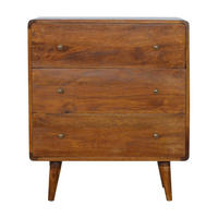 KOMMODE im Kastanien-Finish - Messingfarben/Braun, Holz/Metall (70/80/35cm) - Artisan Furniture