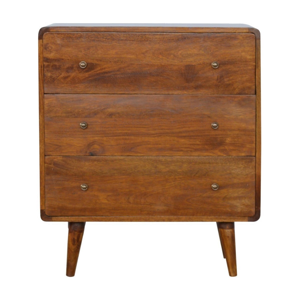 KOMMODE im Kastanien-Finish - Messingfarben/Braun, Holz/Metall (70/80/35cm) - Artisan Furniture