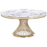 ESSTISCH echtes Marmor Weiß 130cm - Weiß, Stein (130/130/76cm) - alesvelt