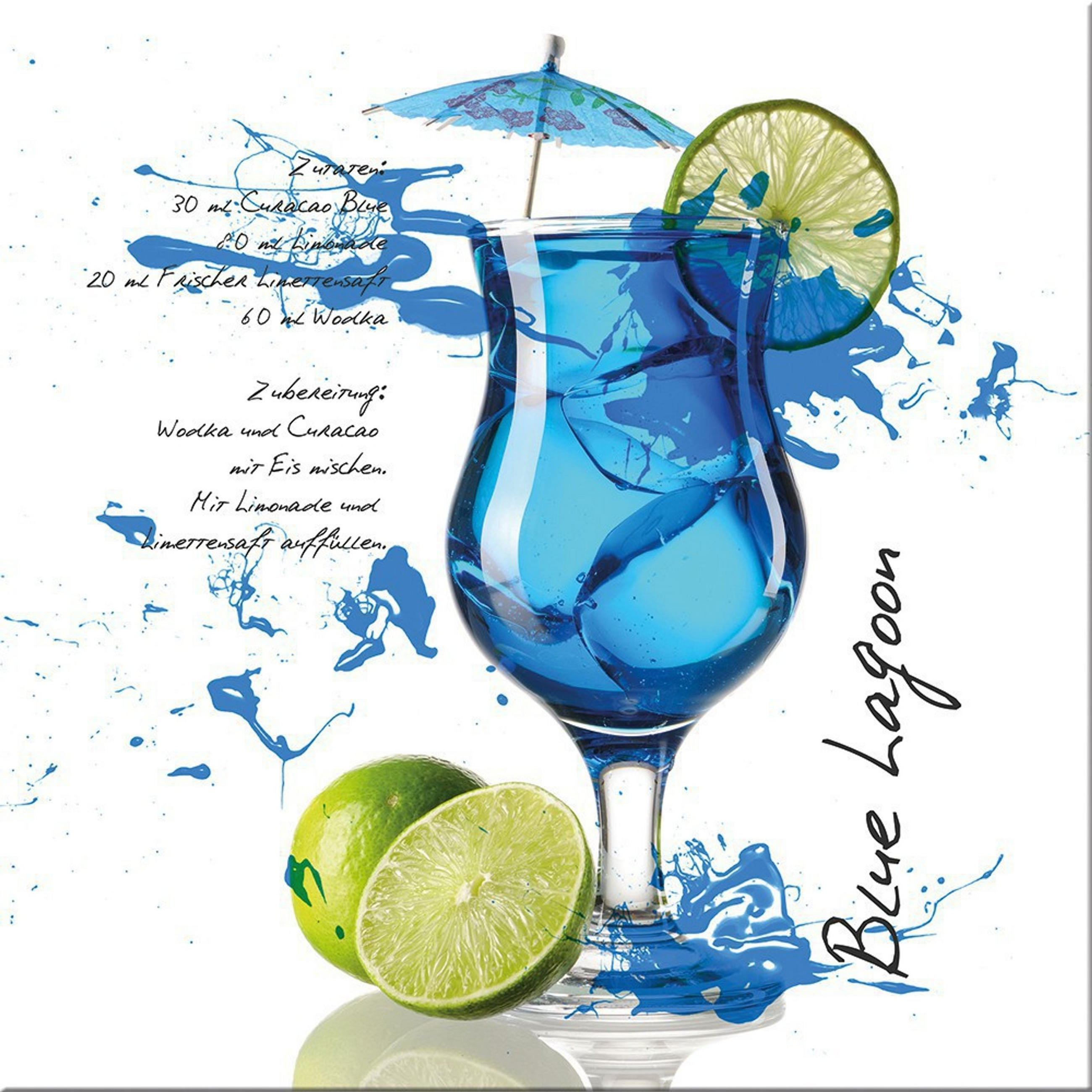 artissimo Glasbild Blau 50x50 cm