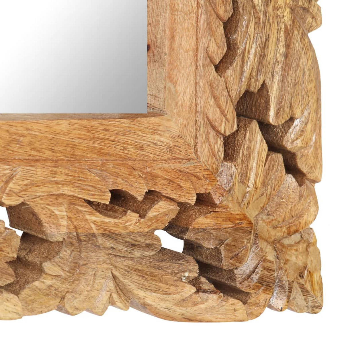 SPIEGEL Handgeschnitzt Braun 110x50 cm Massivholz Mango - Braun, Holz (50/2.5/110cm) - furnicato