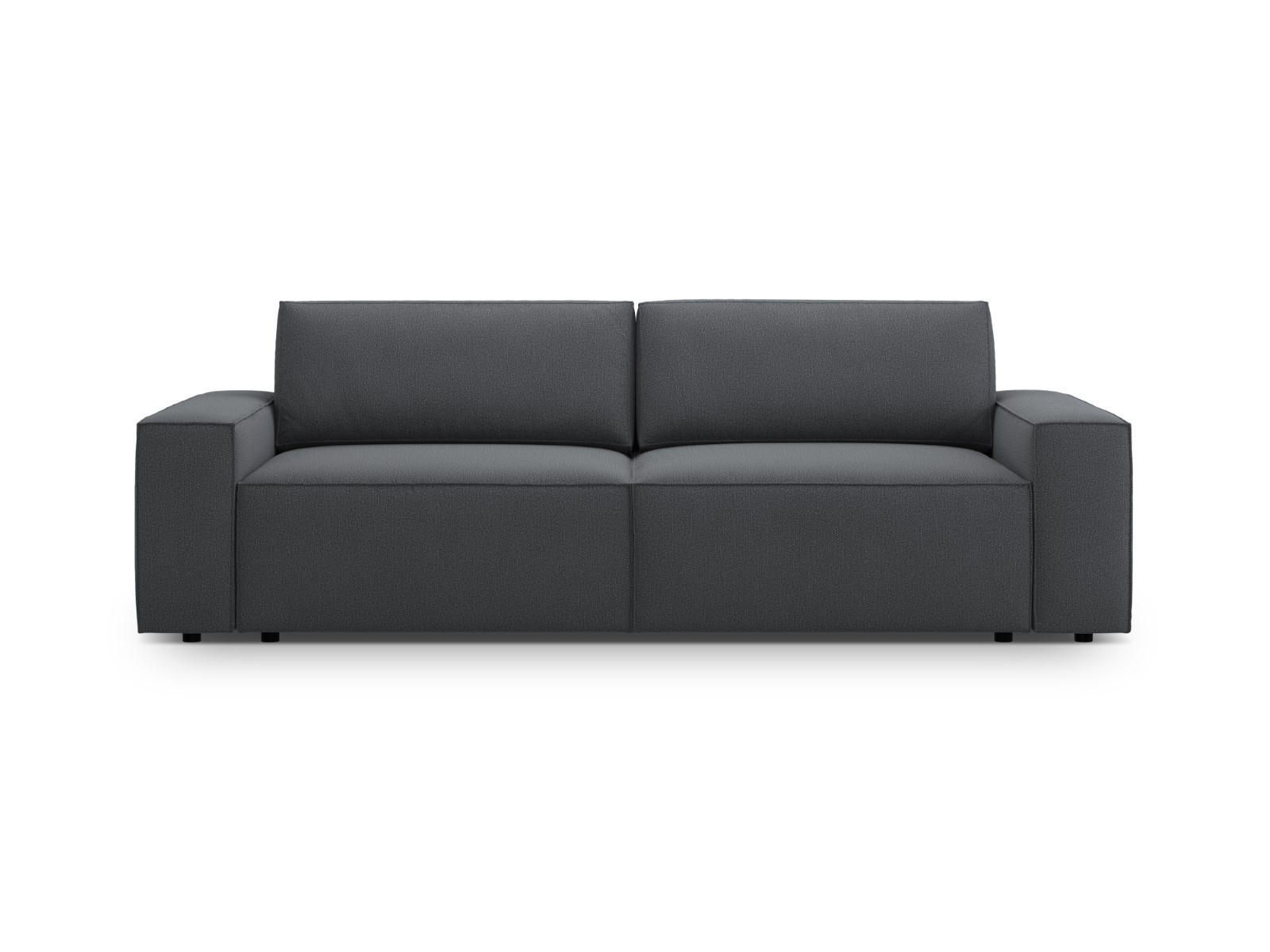 SOFA ausklappbar mit Bettkasten Jodie aus strukturiertem Stoff dunkelgrau 3 Sitzplätze - Dunkelgrau, Textil (107/86/247cm) - Micadoni
