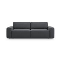 SOFA ausklappbar mit Bettkasten Jodie aus strukturiertem Stoff dunkelgrau 3 Sitzplätze - Dunkelgrau, Textil (107/86/247cm) - Micadoni