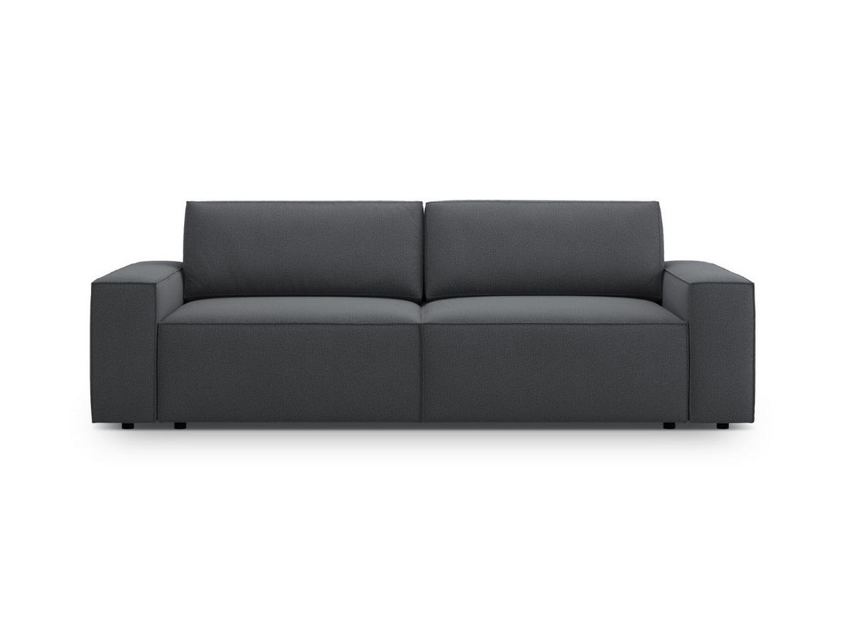 SOFA ausklappbar mit Bettkasten Jodie aus strukturiertem Stoff dunkelgrau 3 Sitzplätze - Dunkelgrau, Textil (107/86/247cm) - Micadoni