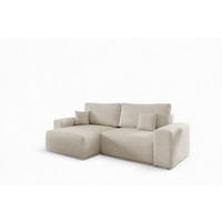ECKSOFA Arona Xs Mit Schlaffunktion - Creme, Holzwerkstoff/Textil (148/255cm) - Fun Möbel