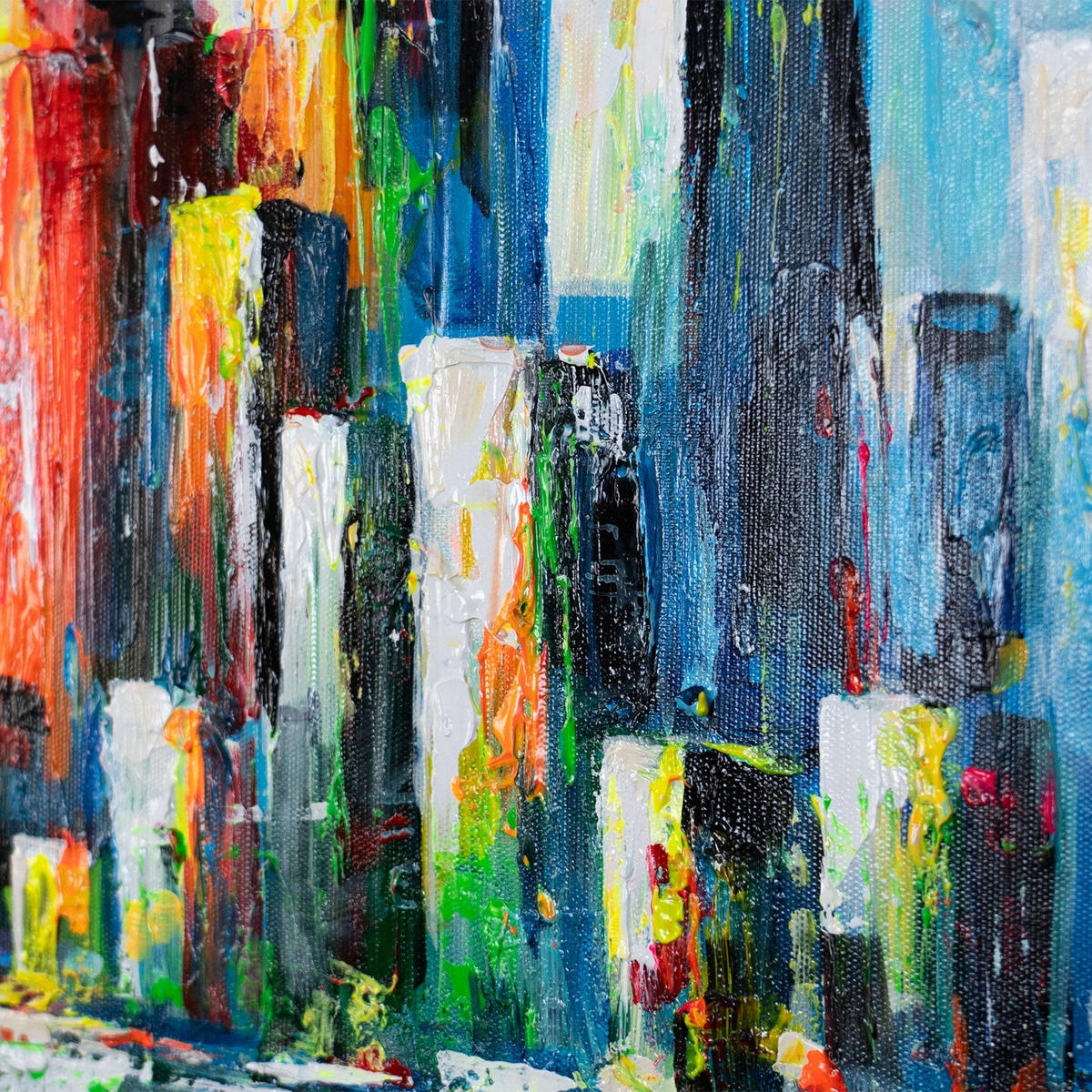 GEMÄLDE Rhythmus der Großstadt auf Keilrahmen 115x50 cm - Multicolor, Holz (115/50cm) - YS-art gallery