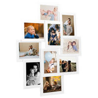 COLLAGE Bilderrahmen für 10x(13x18 cm) Fotos Weiß MDF - Weiß, Holzwerkstoff (13/18/0.5cm) - furnicato
