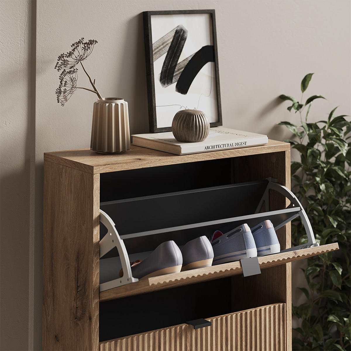 BOTNÍK NA BOTY Eliza Dub Viking - barva dubu, kompozitní dřevo (60/130/24cm) - Vicco