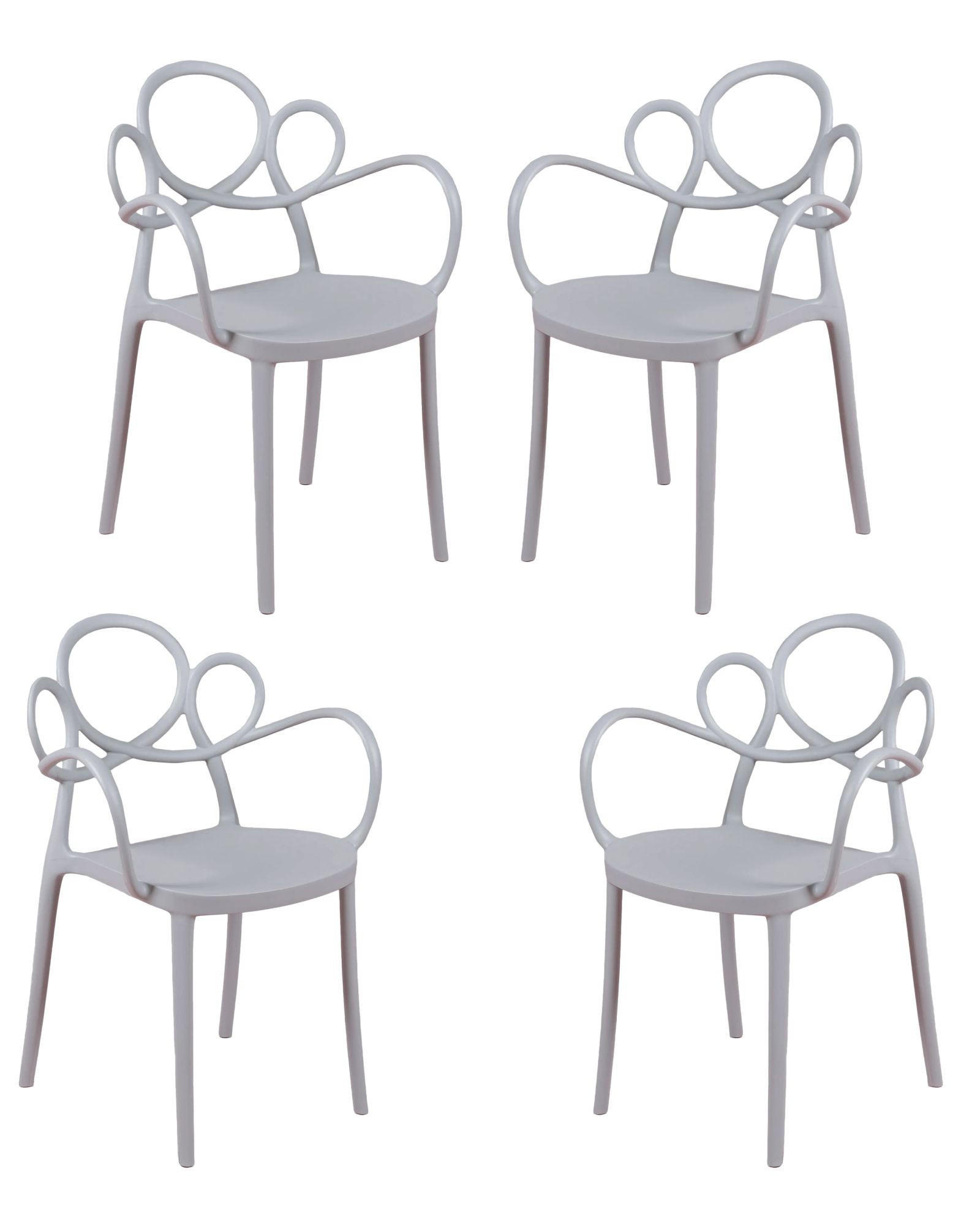 STÜHL-SET 4 Stück Kunststoff Grau - Grau, Kunststoff (56/84/45cm) - Nest Dream