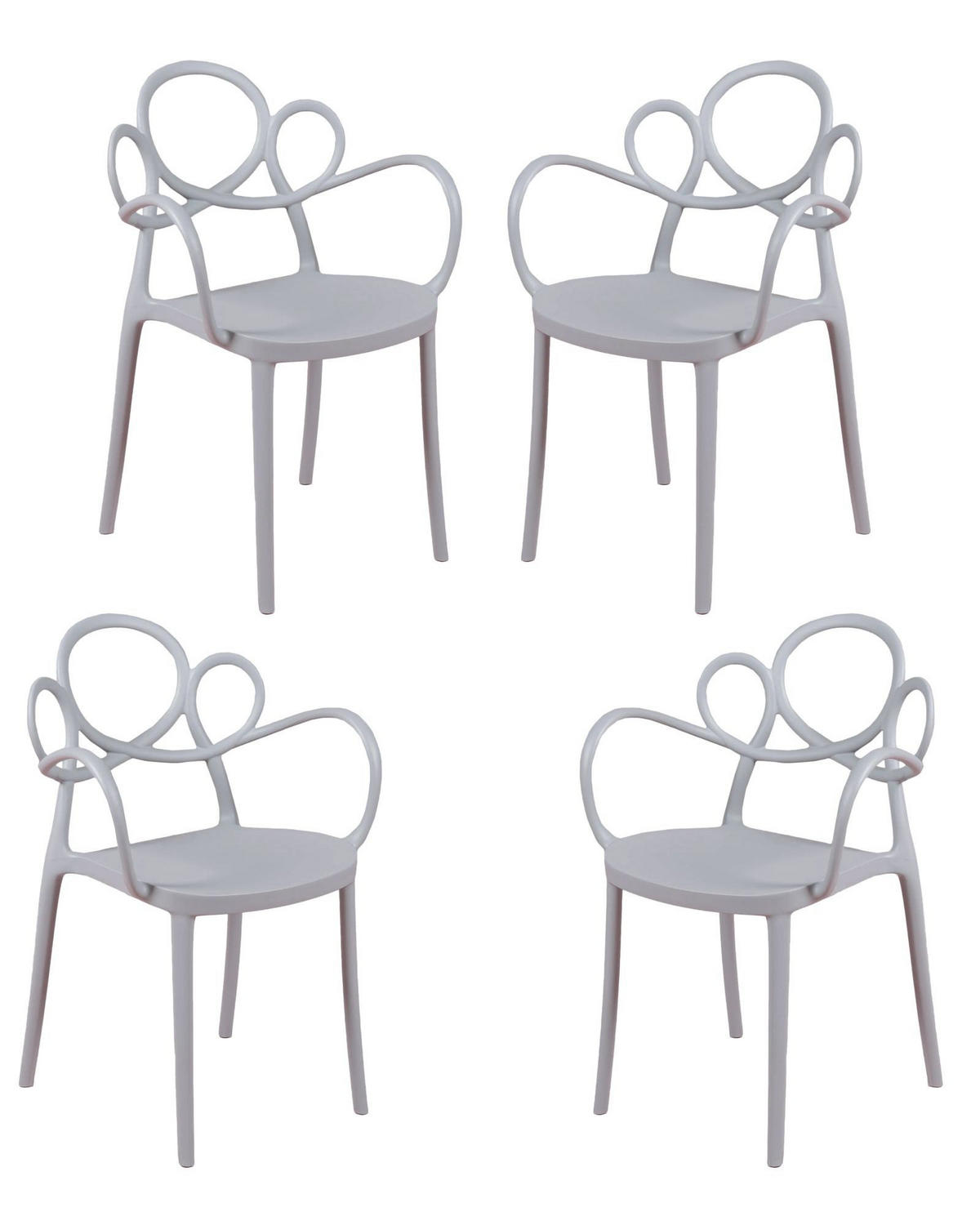 STÜHL-SET 4 Stück Kunststoff Grau - Grau, Kunststoff (56/84/45cm) - Nest Dream