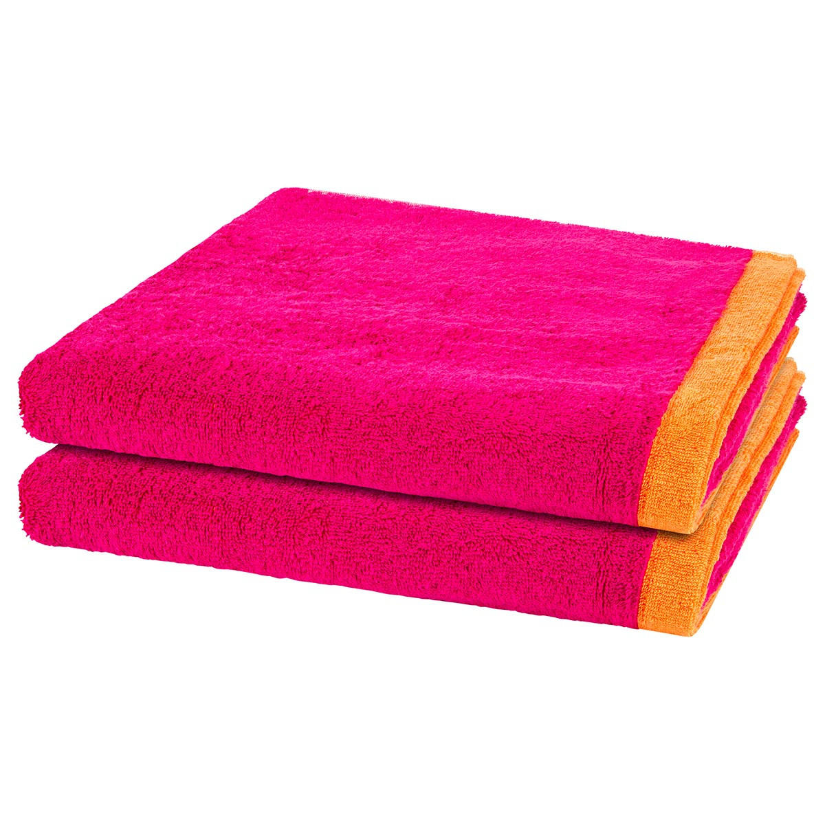 DUSCHTUCH Lifestyle Splash 2er-Set - Pink, Textil (70/140cm) - Cawö