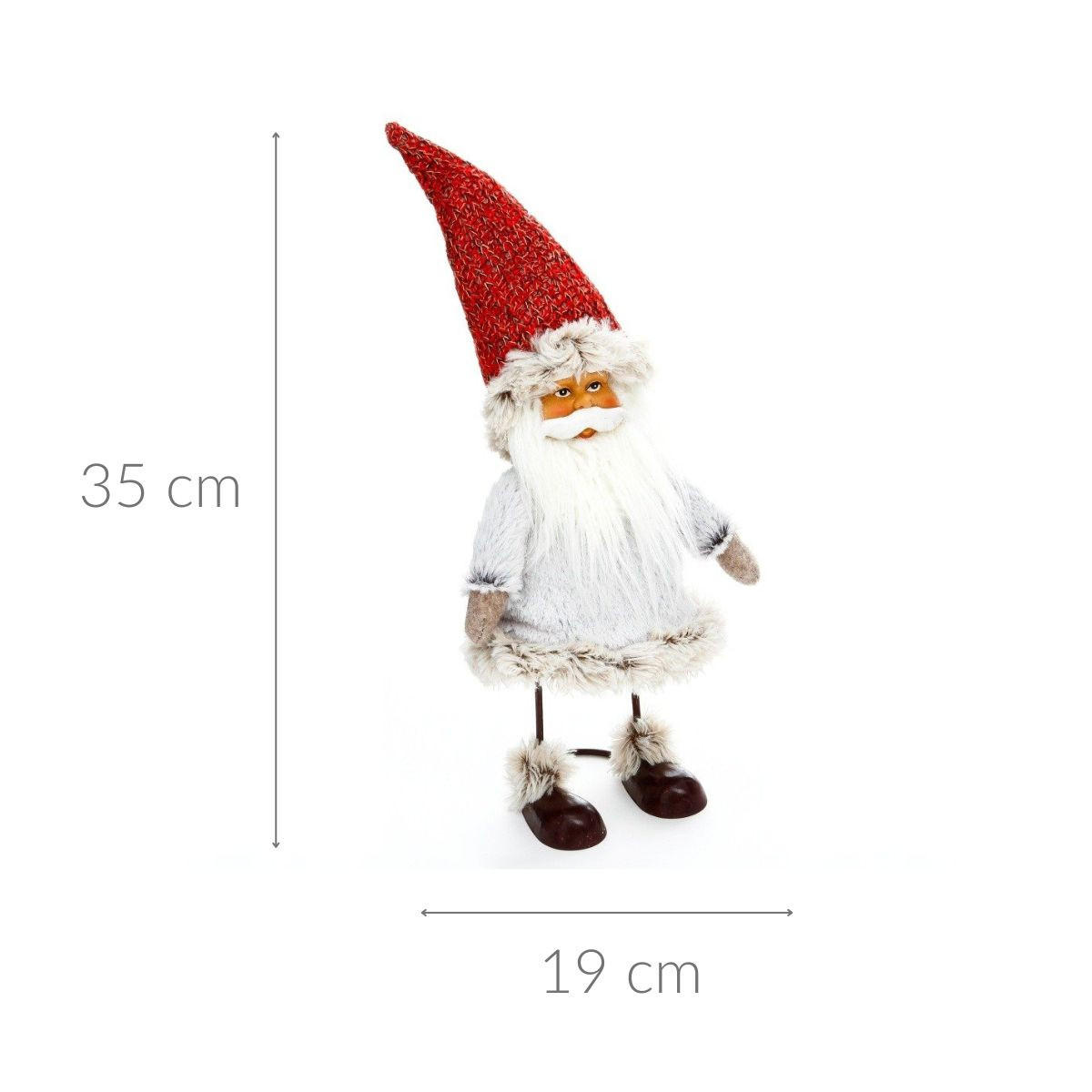 FIGUR mit Weihnachtsmann Motiv auf Metallkonstruktion 19/16/35 cm - Weiß, Textil (16/35/19cm) - Fééric Lights and Christmas