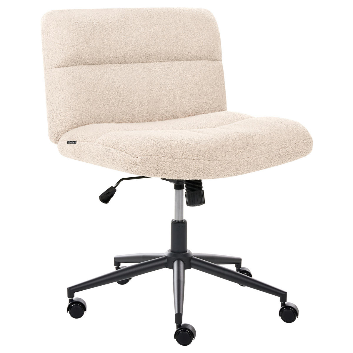 SCHREIBTISCHSTUHL Bouclé Hellbeige Catlin - Beige, Textil (64/80/68cm) - Beliani