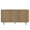 SIDEBOARD Halay Eiche Cremona, 3 Türen Moderne Rillenstruktur 164,6 cm, mit runden Kanten - Eichefarben/Schwarz, Holzwerkstoff/Metall (164.6/85.4/42.4cm) - AX Living