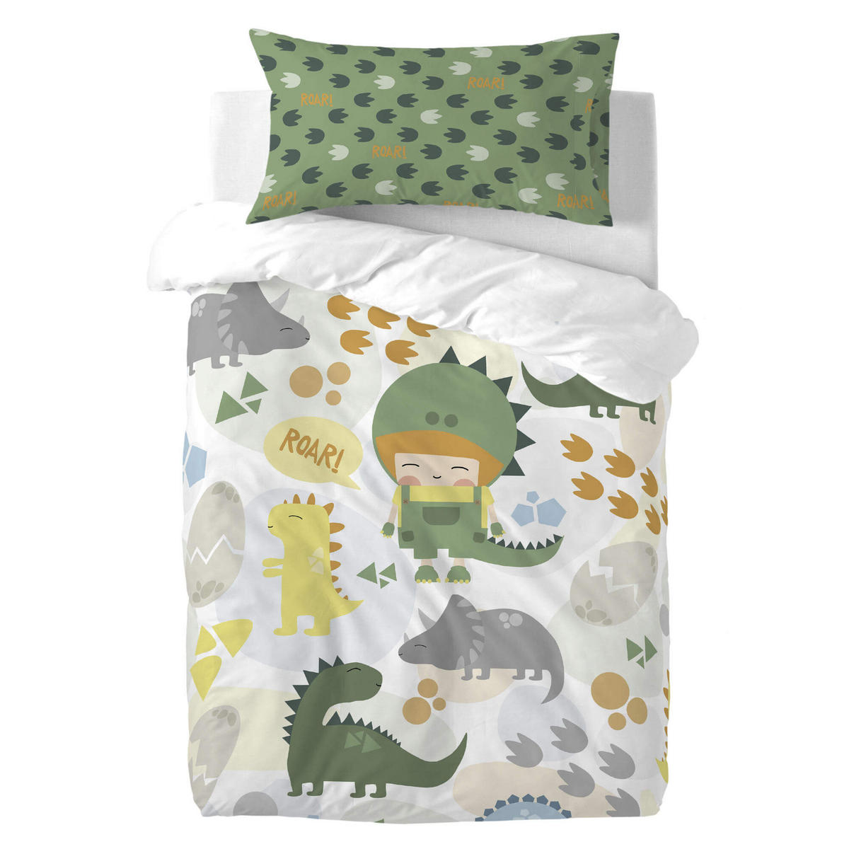 KISSENBEZUG happydino 50x75 cm mehrfarbig - Multicolor, Textil (50/75cm) - Happy Friday