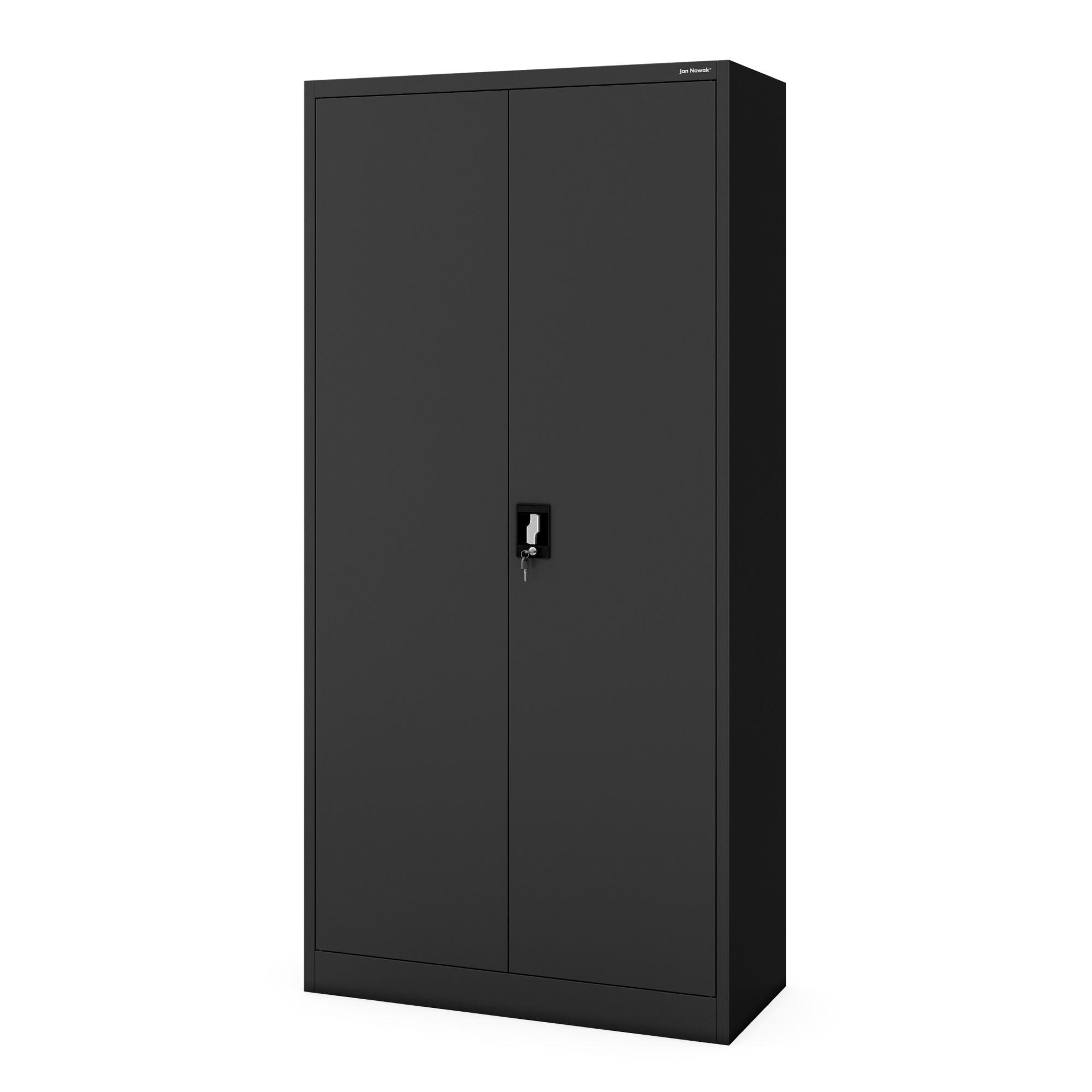 AKTENSCHRANK JAN 185x90x45 cm - Schwarz, Metall (90/185/40cm) - Jan Nowak