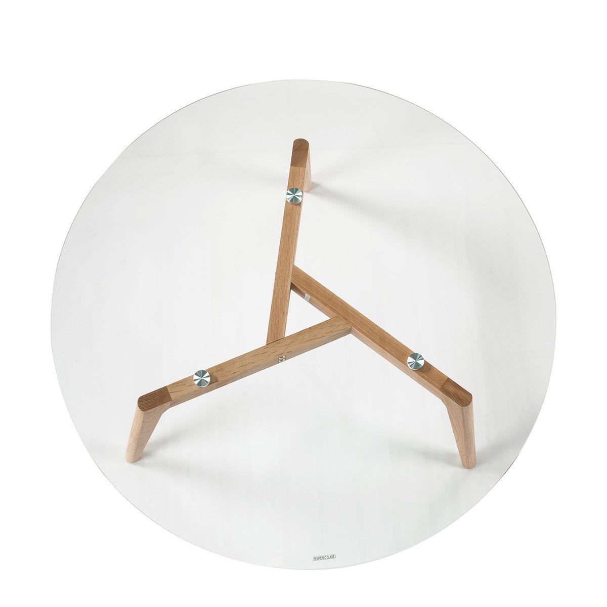 COUCHTISCH - Glas / Eiche massiv - Eichefarben, Glas (90/90/45cm) - home24