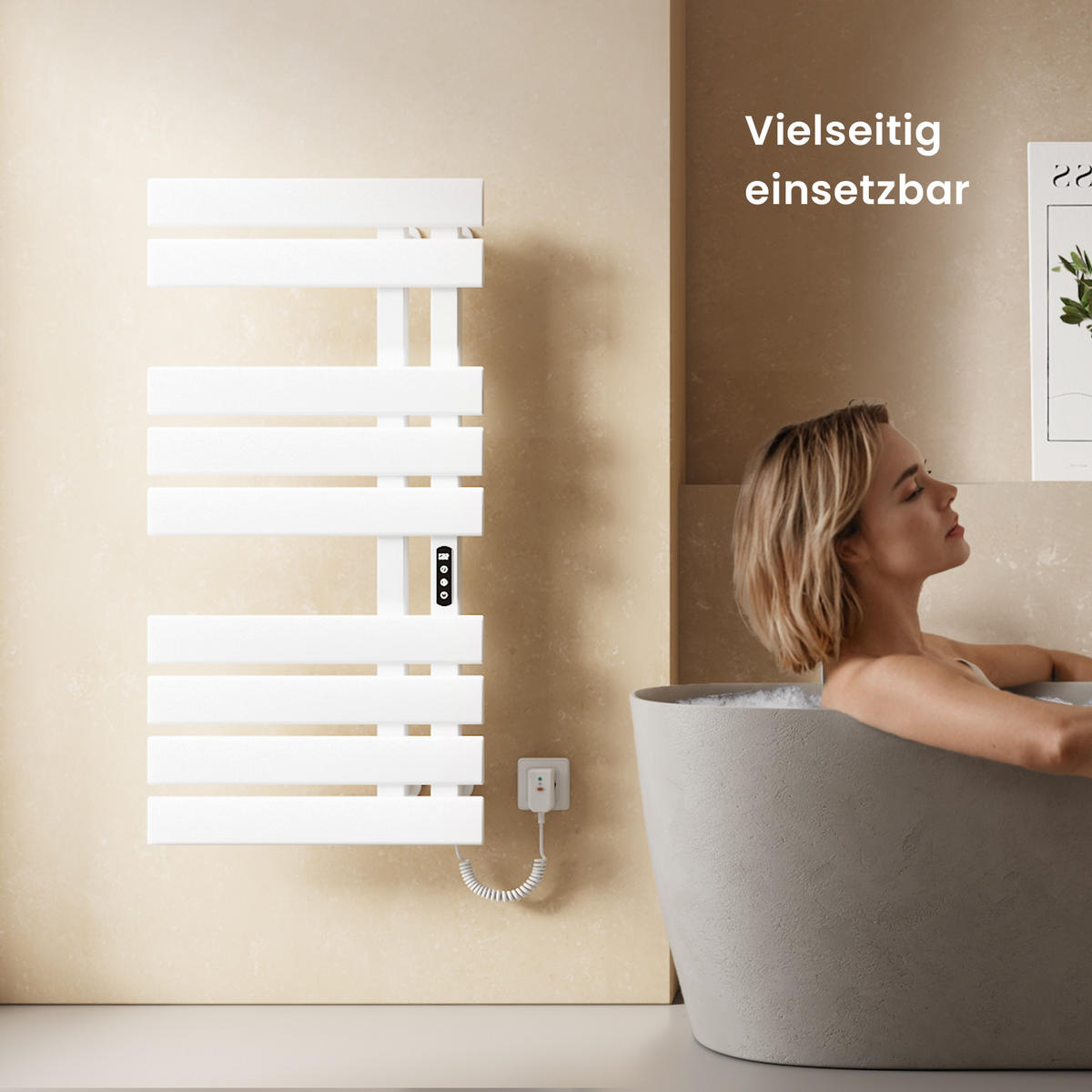 HEIZKÖRPER Elektrisch WLAN Thermostat Weiß Rechtsanschluss 100/50 cm - Weiß, Metall (50/100/11cm) - EMKE