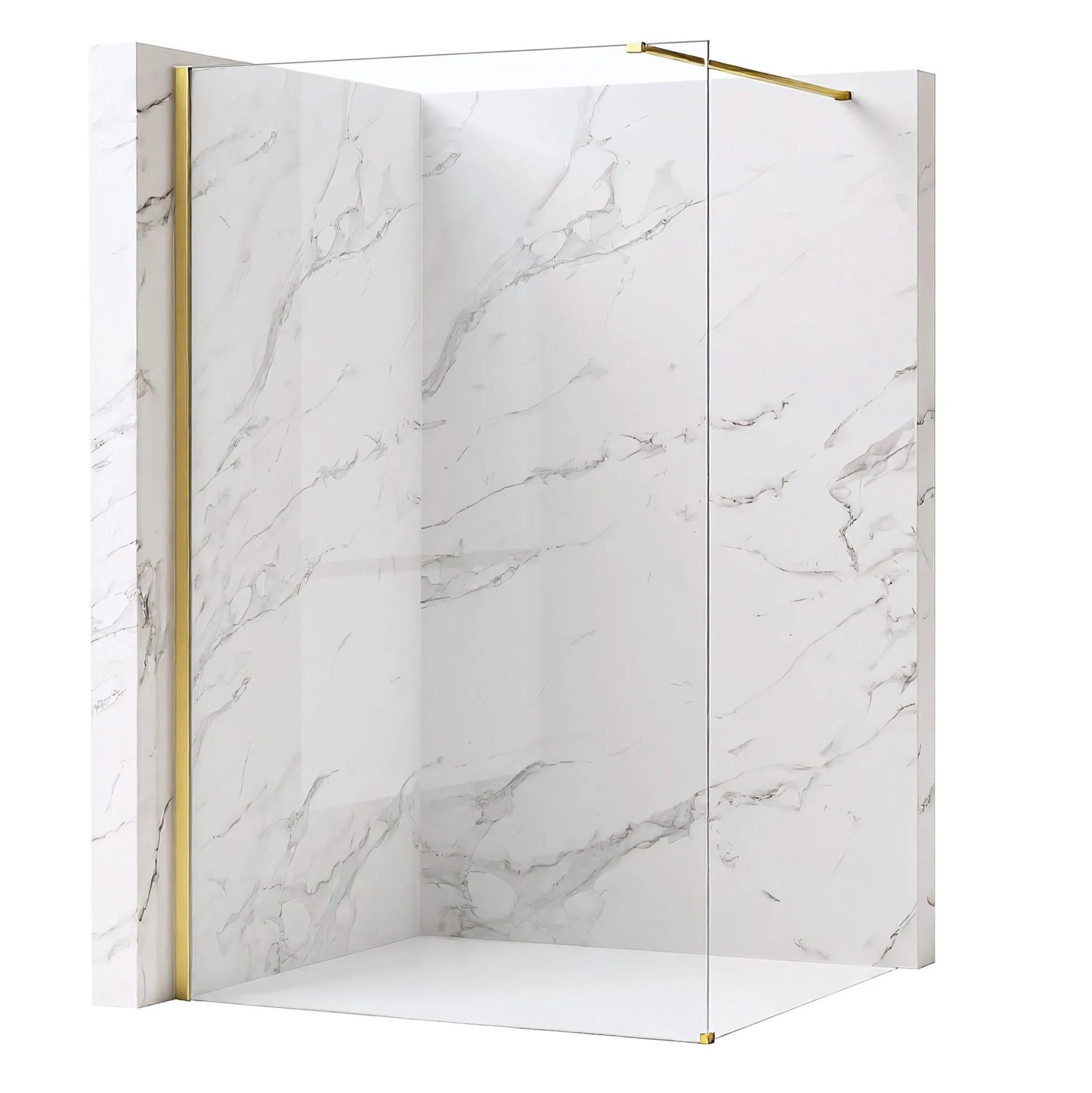 REA Duschwand Gold 130x195x120 cm