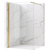 DUSCHWAND Rea Flexi Transparent / Brush Gold 130 - Goldfarben, Glas (120/130/195cm) - REA