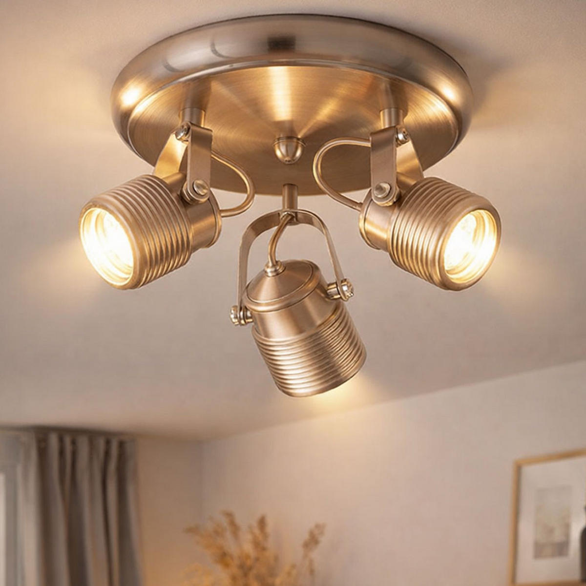 LED DECKENLEUCHTE Nickel-matt Silber - Silberfarben, Metall (25/15/25cm)