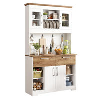 BUFFETSCHRANK 106cm Vitrine 2 Schubladen Stauraum Haken modern - Multicolor, Holzwerkstoff (106/176.5/39cm) - FLIEKS