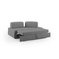 LINEARSOFA Liberty ausziehbar - Grau, Textil (160/42/105cm) - Divani.store