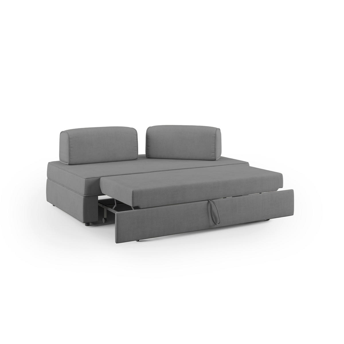 LINEARSOFA Liberty ausziehbar - Grau, Textil (160/42/105cm) - Divani.store