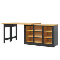 BARTISCH DE-38576 ausziehbar 120-197 cm 360° drehbar und LED-Lichtsystem Schwarz - Schwarz, Holzwerkstoff (40/120/72cm) - ComfortXL