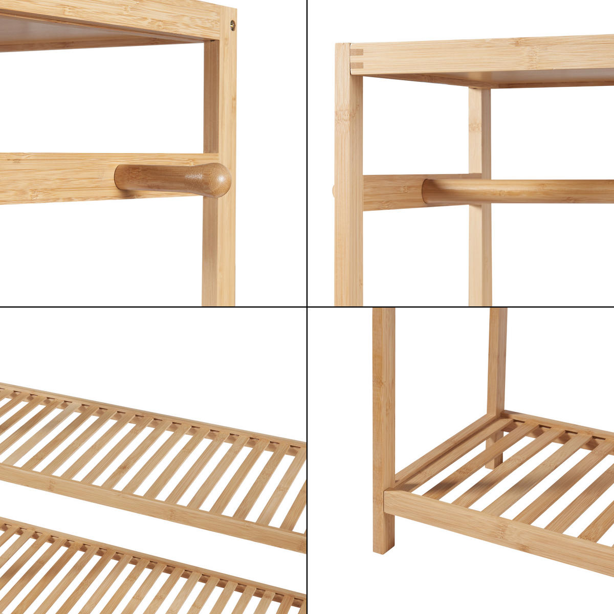 GARDEROBENSTÄNDER Herøy - Naturfarben, Naturmaterialien (100/165/35cm) - [en.casa]