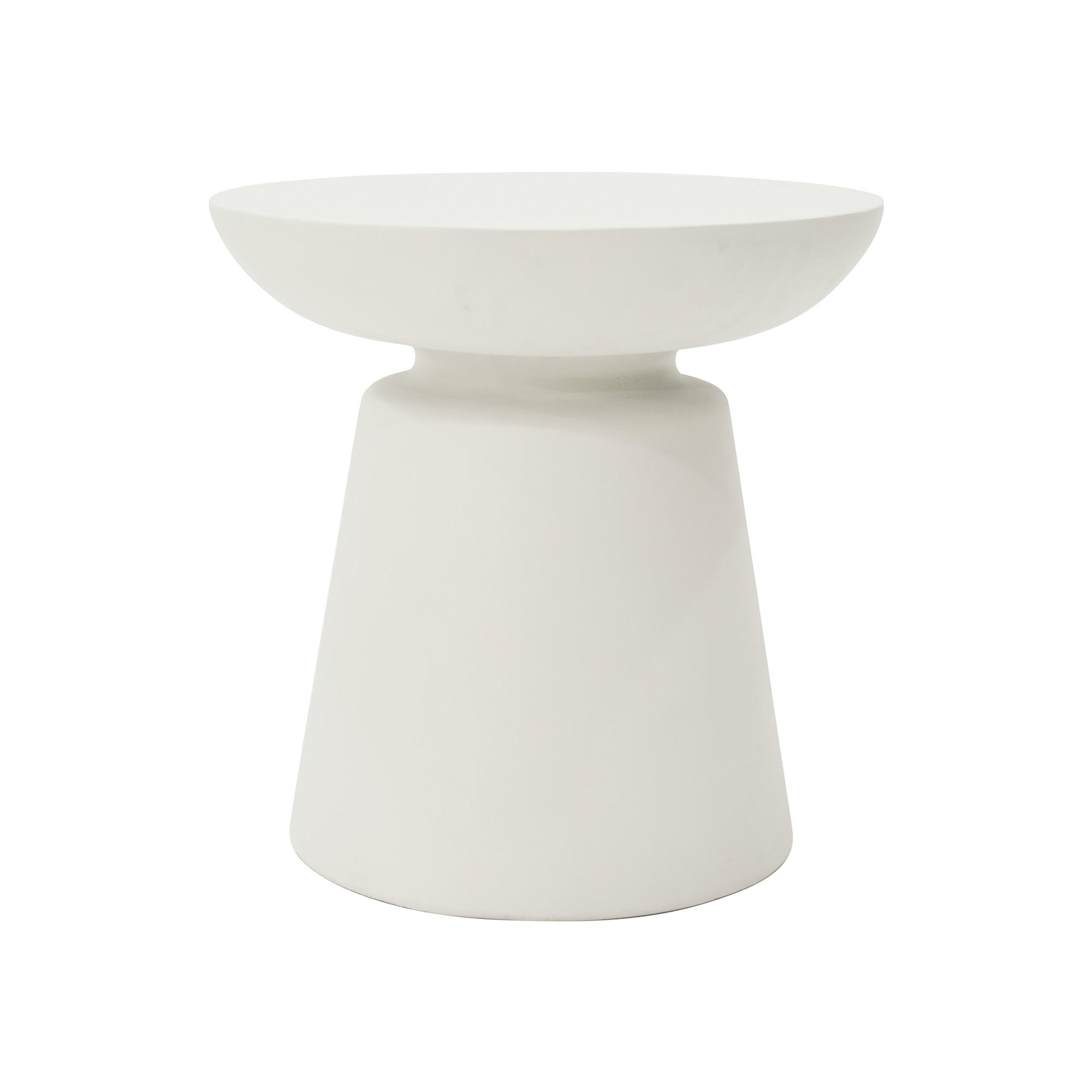 BEISTELLTISCH KYLIX Groß aus Zement 50 x 50 x 50 cm - Creme, Naturmaterialien (51/51/51cm) - Elementi