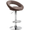 BARHOCKER Samt braun - Chromfarben/Braun, Textil/Metall (53/80/47cm) - CLP