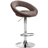 BARHOCKER Samt braun - Chromfarben/Braun, Textil/Metall (53/80/47cm) - CLP