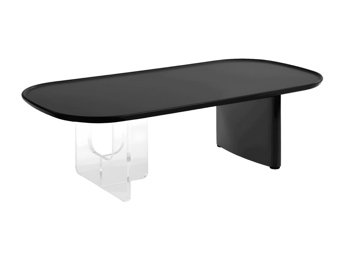 COUCHTISCH - MDF & Acryl - Schwarz & Transparent- RASIA - Schwarz, Holz (120/60/35cm) - Pascal Morabito