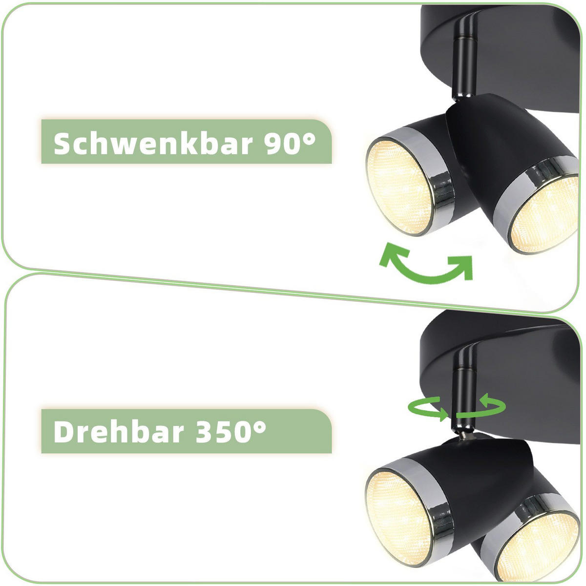 LED-DECKENLEUCHTE Leavens 60/15.5/19cm - Dunkelgrau, Metall (60/15.5/19cm) - Nettlife