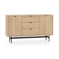 KOMMODE – 150 cm – Reynos – Schwarz / Eichefarben - Eichefarben/Schwarz, Holzwerkstoff (150/85/40cm) - hi-markt