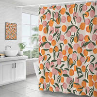 DUSCHVORHANG Badezimmer dekorativ Polyester Rosa wasserdicht fürs Badezimmer mit Haken maschinenwaschbar - Multicolor, Textil (180/180cm) - MCBOSON