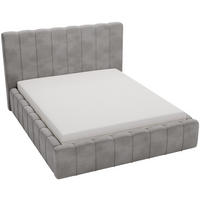 DOPPELBETT mit Bettkasten 200x200 Porto, Lattenrost, Grau - Grau, Holz/Textil (200/200cm) - Emporius